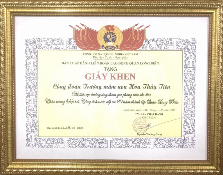 MN Hoa Thủy Tiên được trao tặng giấy khen của Quận