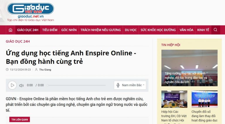 Báo Giáo dục Việt Nam nói gì về Enspire Online? 2