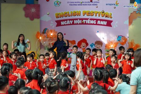 Ngày hội Tiếng Anh Công nghệ Enspire 2025 bùng nổ tại trường Mầm non Hoa Hồng 3