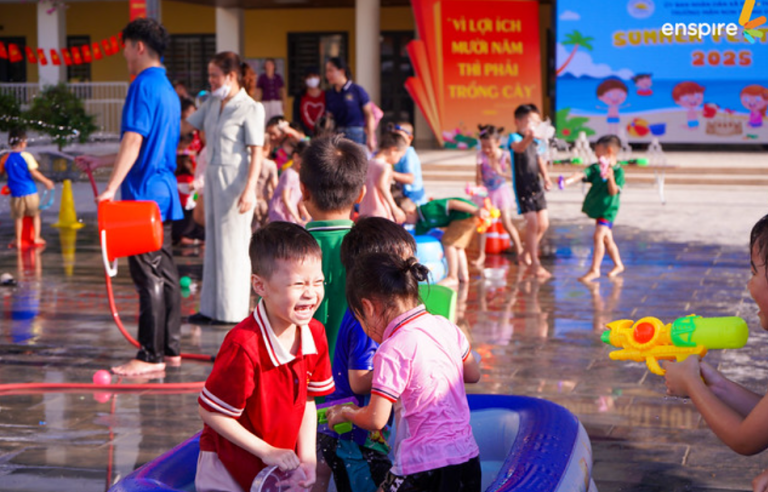 🌈 LỄ HỘI NƯỚC RỰC RỠ – NGẬP TRÀN NIỀM VUI CÙNG TRUNG TÂM ANH NGỮ ENSPIRE TẠI MẦM NON TRUNG OAI! 🌈 1